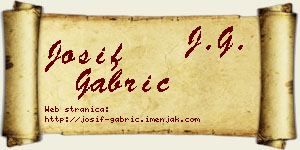 Josif Gabrić vizit kartica